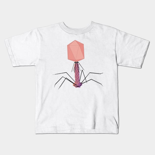 Bacteriophage Virus Bacteria Killer Science Molecular Biology Kids T-Shirt by labstud